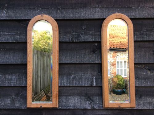 A Pair of Bleached Oak Framed Pier Mirrors