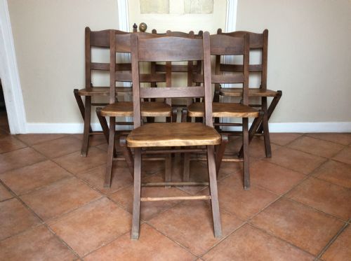 Six Elm & Beech Folding Kitchen Chairs