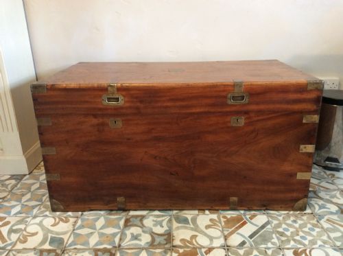 A Good 19thc Camphor Campaign Trunk