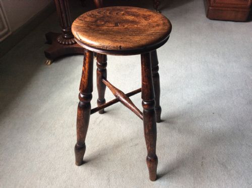 19thc Elm Kitchen Stool