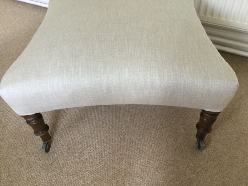 A C19TH FRENCH UPHOLSTERED STOOL - ADDITIONAL PHOTO 4