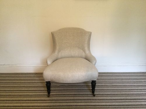 A 19thc French Upholstered Slipper Side Chair