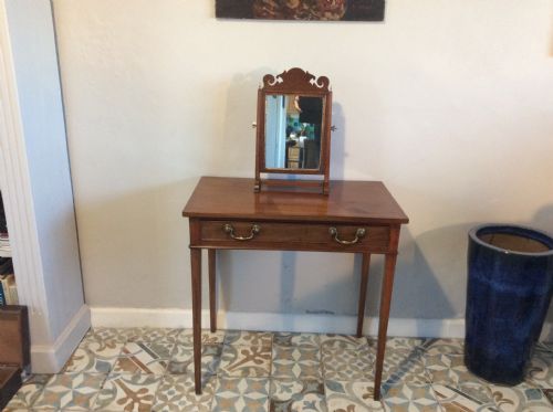 A RARE GEORGIAN SKELETON TOILET MIRROR - ADDITIONAL PHOTO 1