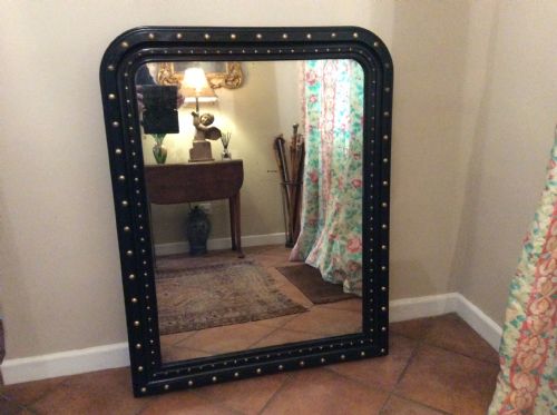 An Ebonised French Overmantle Mirror