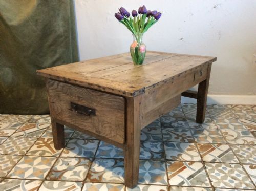 A French Elm Topped Coffee Table