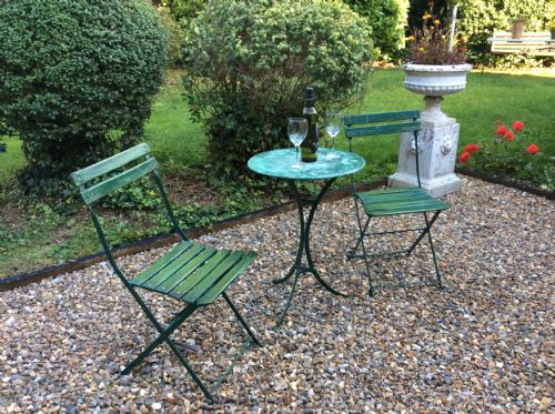 fig 1. French iron garden table and chairs