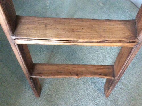A DECORATIVE VICTORIAN PINE SHOP LADDER - ADDITIONAL PHOTO 2
