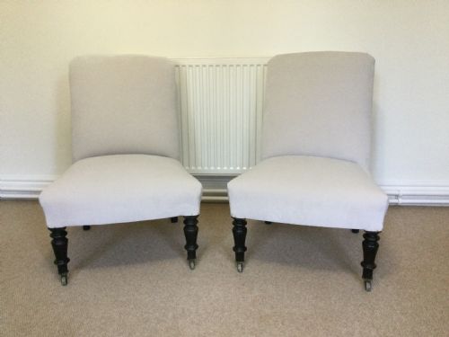 A Pair of Napoleon III Slipper Chairs
