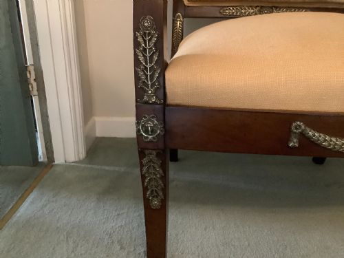 A 19THC FRENCH EMPIRE OPEN ARMCHAIR - ADDITIONAL PHOTO 2