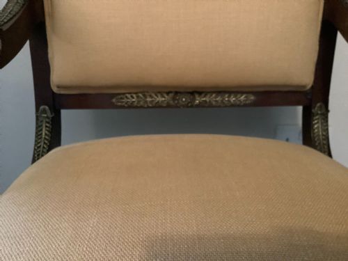 A 19THC FRENCH EMPIRE OPEN ARMCHAIR - ADDITIONAL PHOTO 7