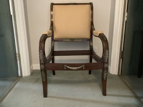 A 19THC FRENCH EMPIRE OPEN ARMCHAIR - ADDITIONAL PHOTO 9
