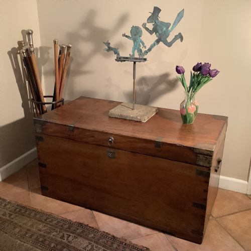 A 19THC CAMPHOR CAMPAIGN TRUNK - ADDITIONAL PHOTO 1