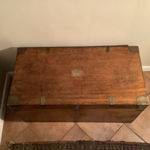 A 19THC CAMPHOR CAMPAIGN TRUNK - ADDITIONAL PHOTO 4
