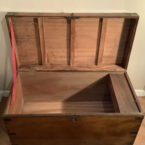A 19THC CAMPHOR CAMPAIGN TRUNK - ADDITIONAL PHOTO 5
