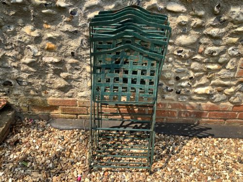 A SET OF FOUR FRENCH FOLDING IRON GARDEN CHAIRS - ADDITIONAL PHOTO 15