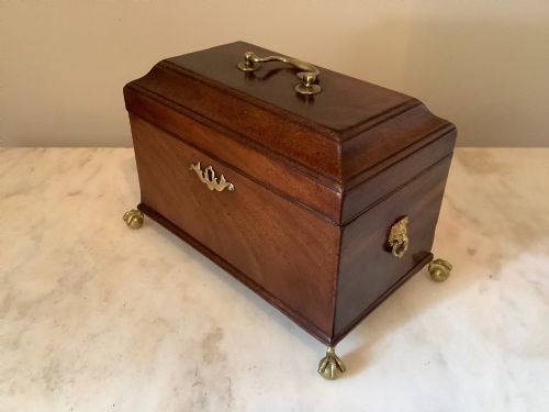 A SECRET DRAWER GEORGIAN TEA CADDY - ADDITIONAL PHOTO 1