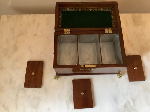 A SECRET DRAWER GEORGIAN TEA CADDY - ADDITIONAL PHOTO 10