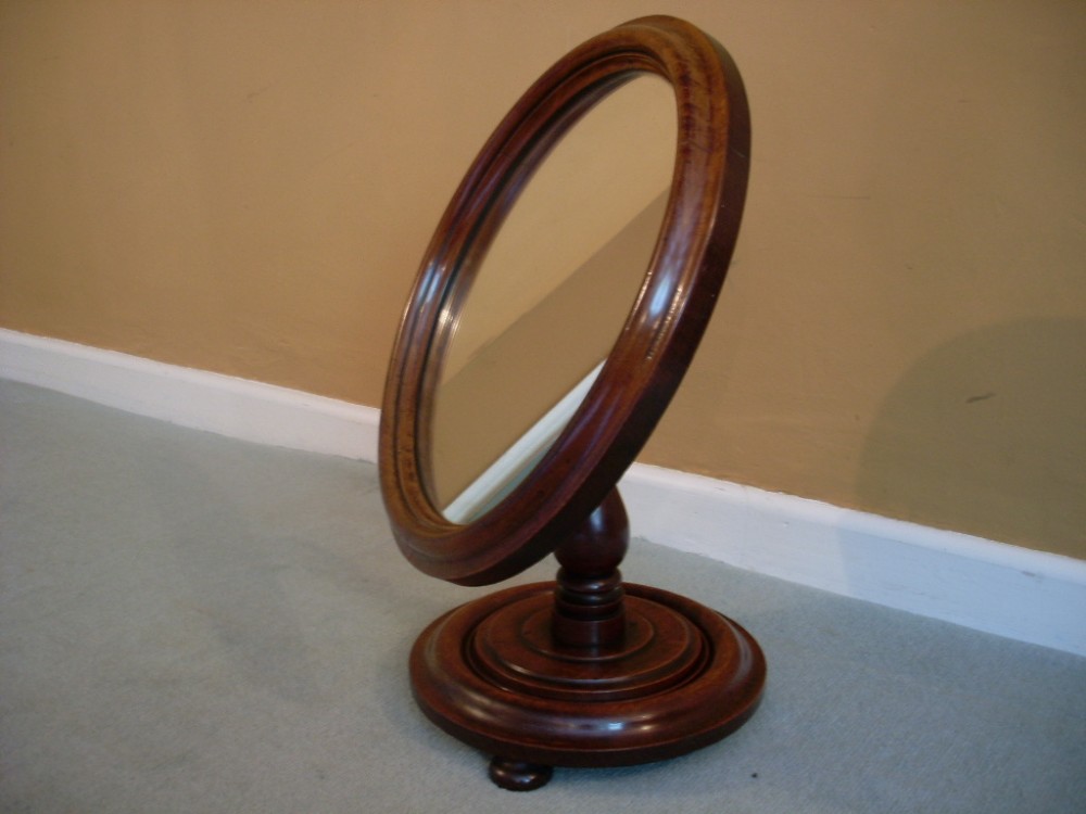19thC mahogany shaving mirror