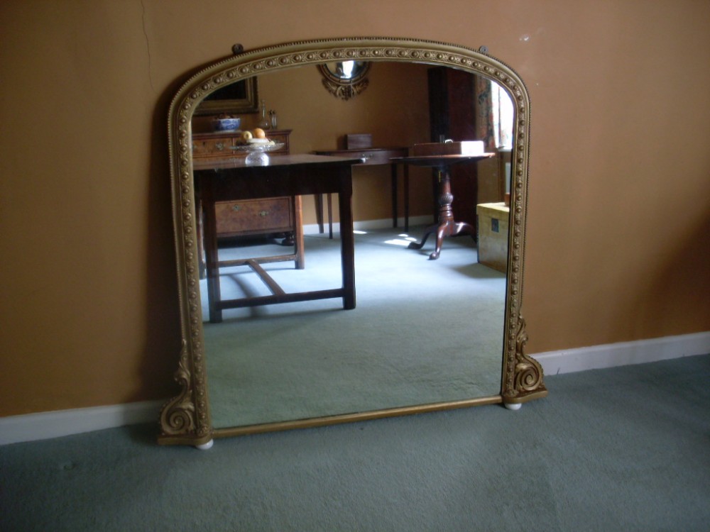 19thC Overmantle mirror