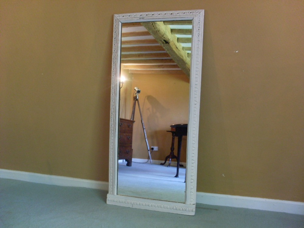A painted tall Victorian dressing mirror