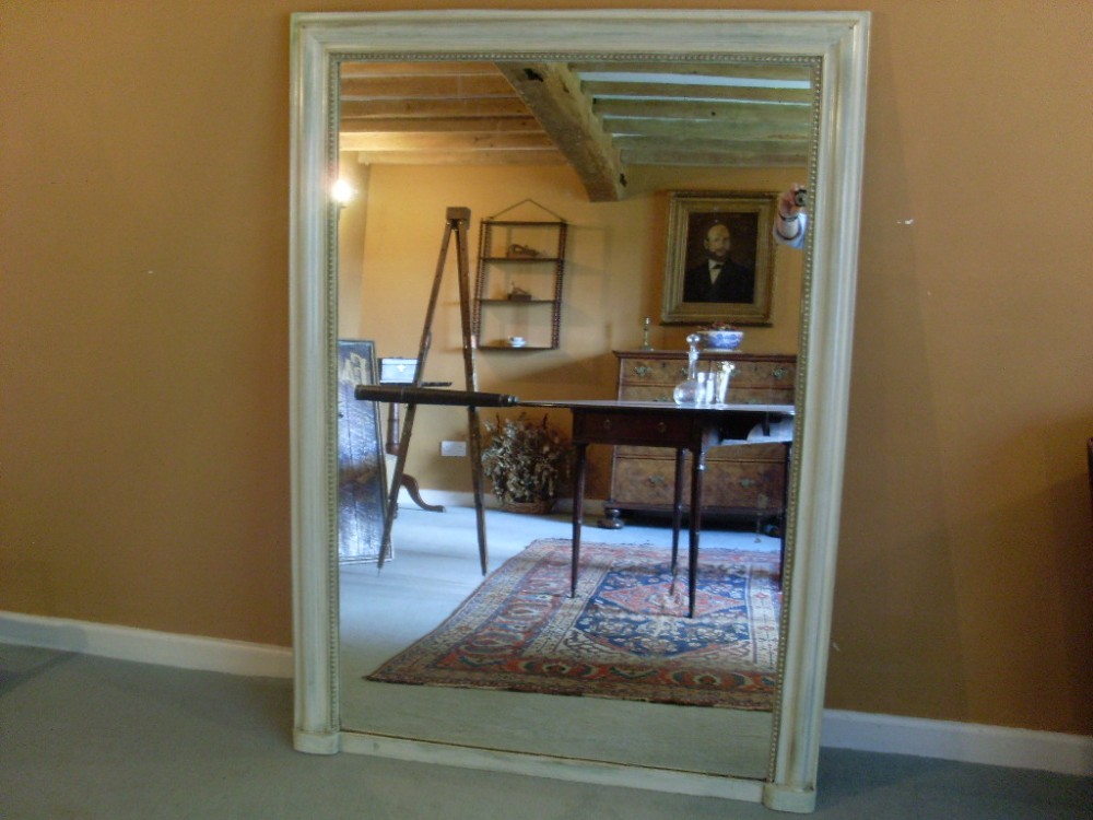 A 19thC painted overmantle mirror