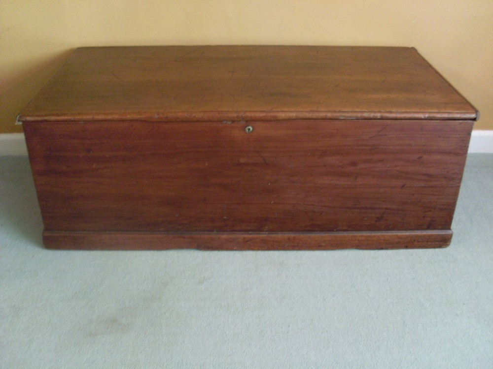 A 19thC camphor wood travelling trunk