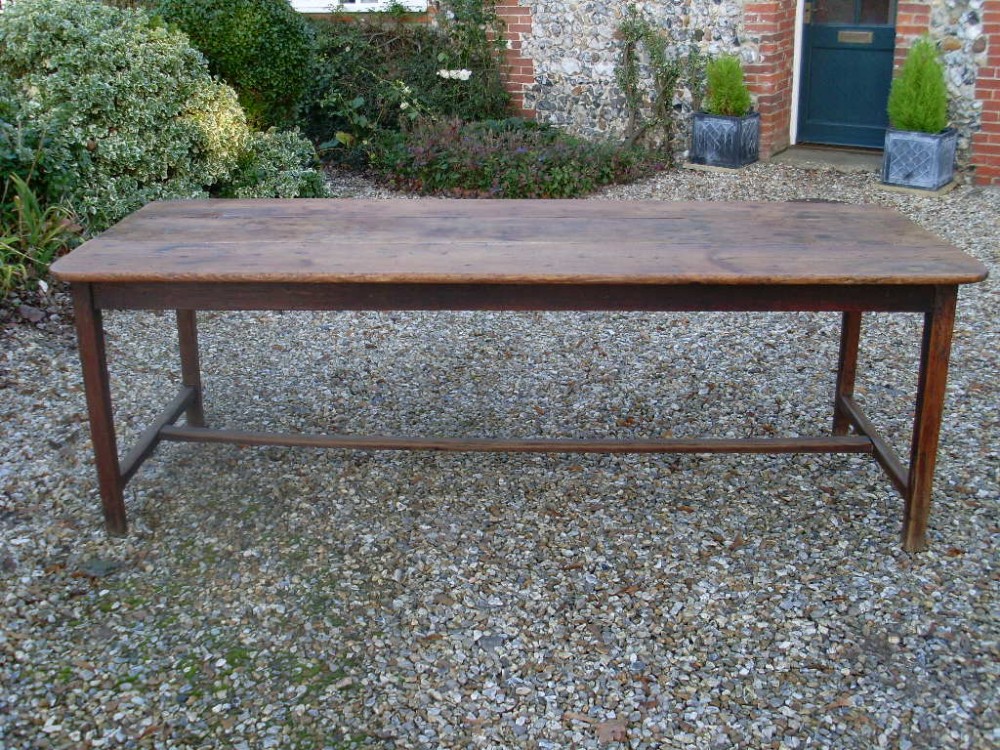 French farmhouse dining table for 8 to 10.