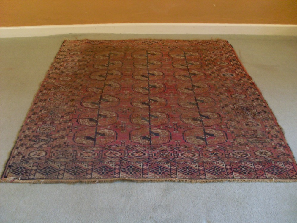 An antique Caucasian rug