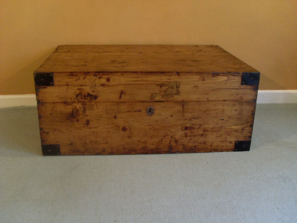 A 19thC trunk suitable as a coffee table