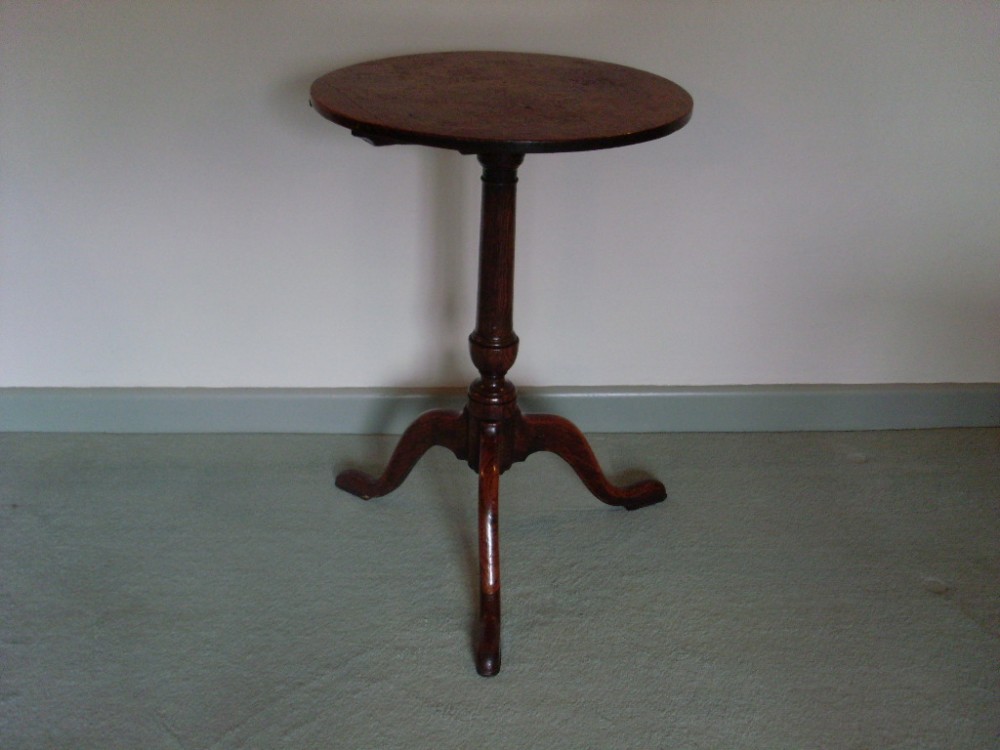 A small Georgian oak tilt top tripod table 