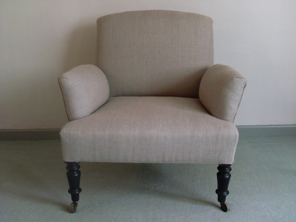 A French upholstered armchair