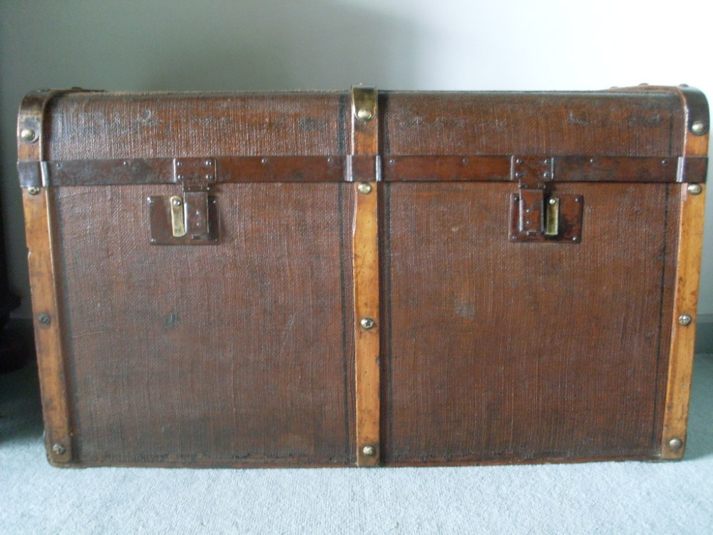 A 19thC French LV style travelling trunk coffee table