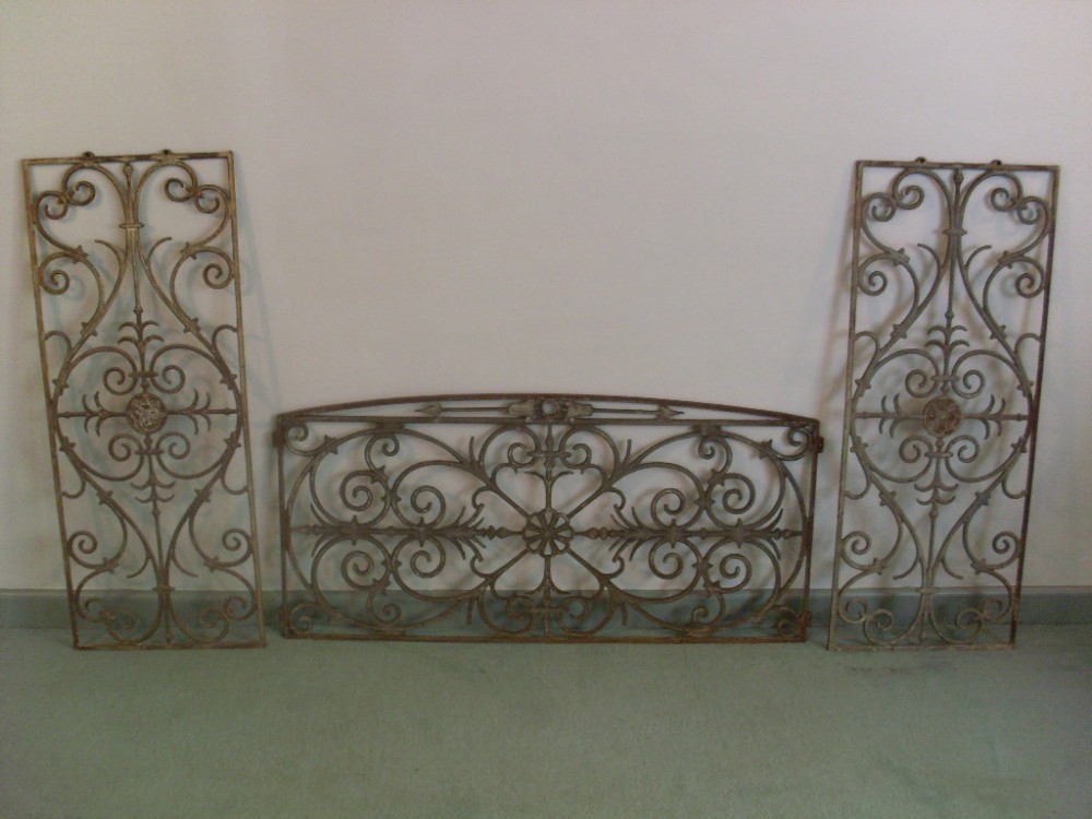 19thC French decorative ironwork window or door grills