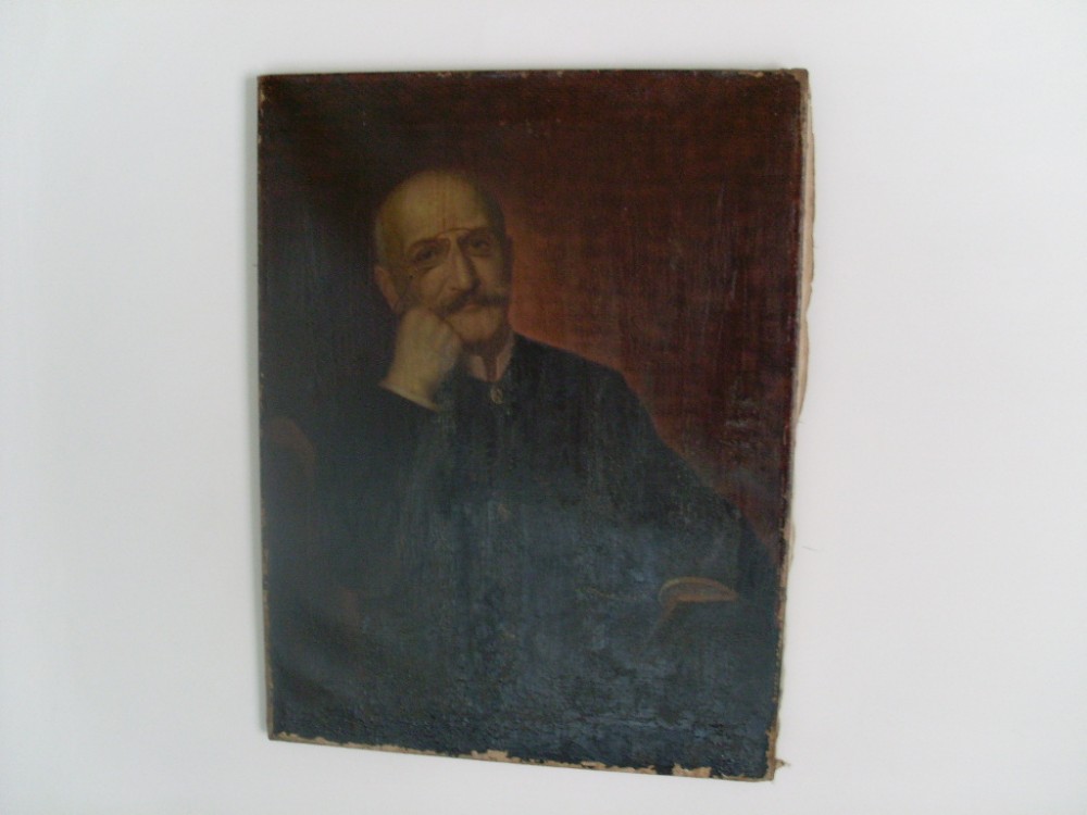 A 19th C oil on canvas portrait of a distinguished gentleman.