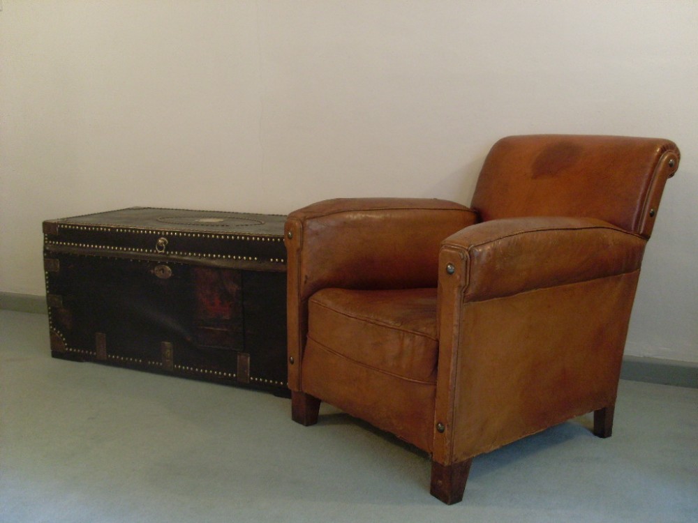 A French leather armchair 