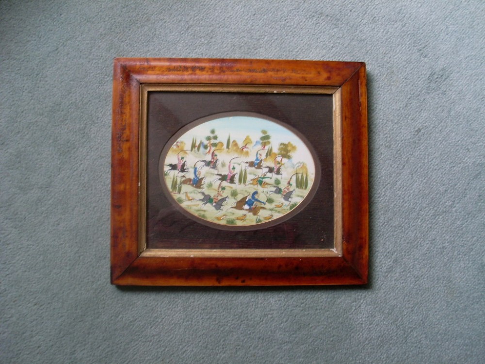 An antique Persian or Anglo Indian hunting scene
