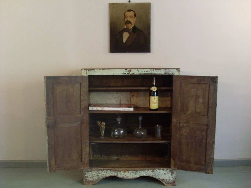 A 19thC English painted cupboard