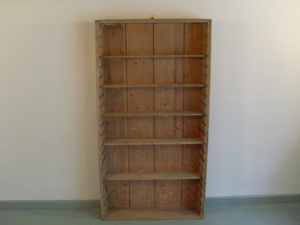 Tall bookcase wall shelves 19thC