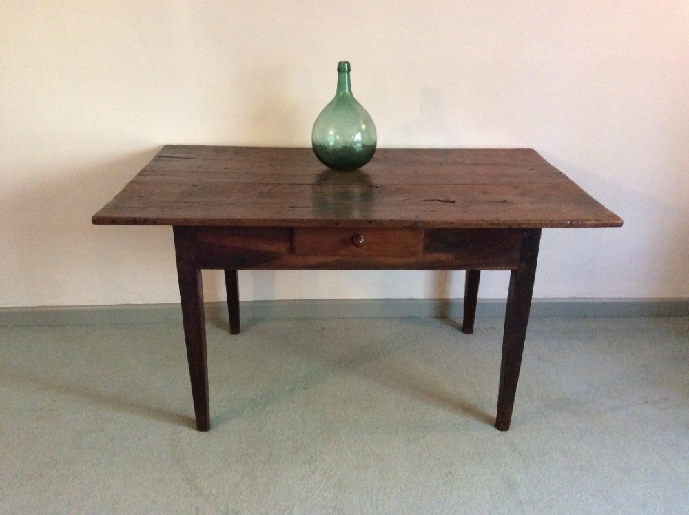 An 18thC French oak kitchen table