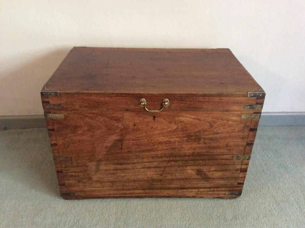A good 19thC camphor military trunk