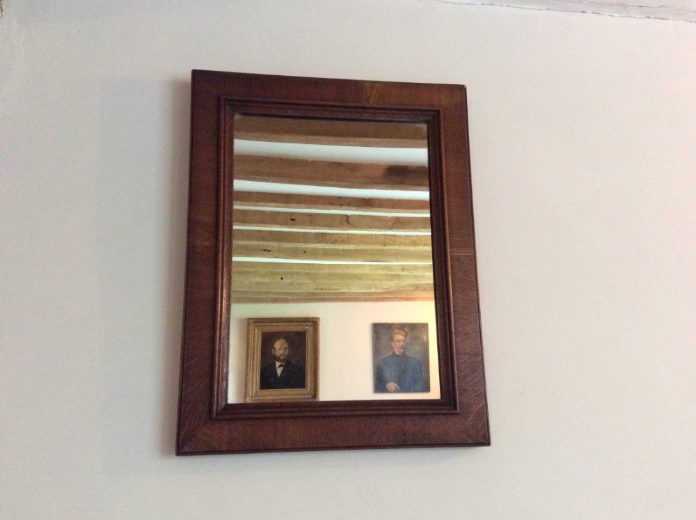 An oak framed gentlemans mirror