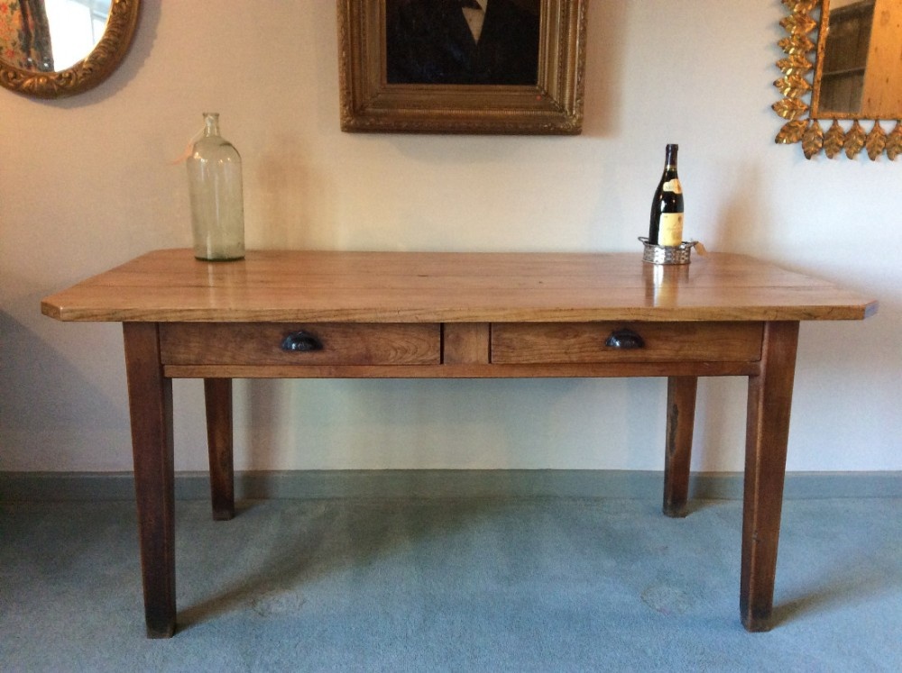 A French two drawer cherry table