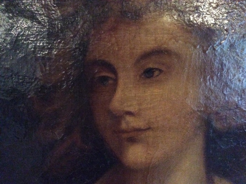 An oil painting of a characterful girl