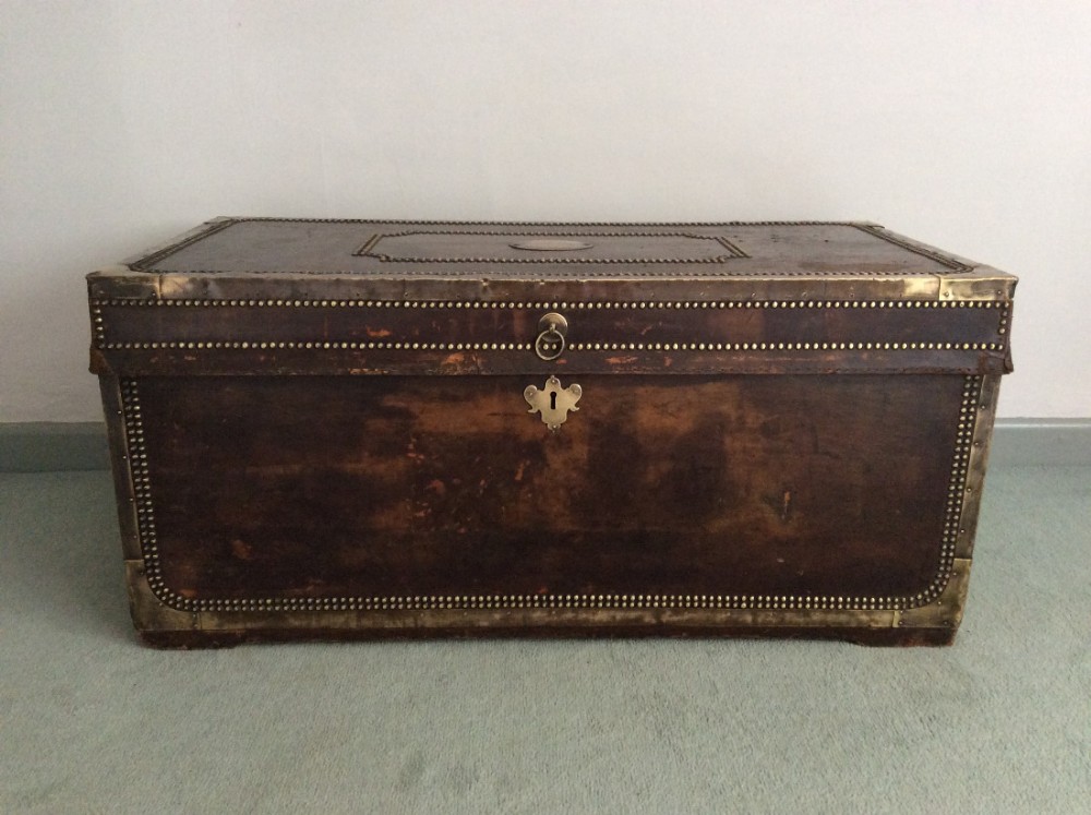 A Regency camphor campaign trunk