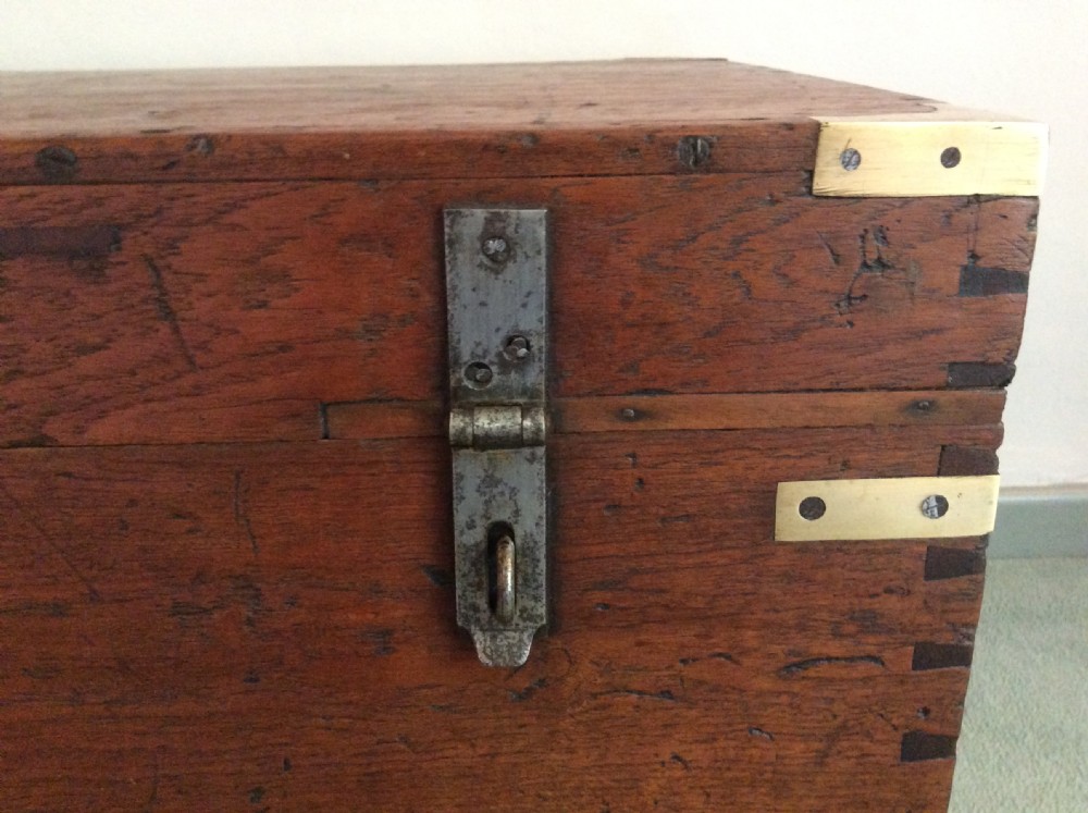 A colonial brass bound campaign trunk View III