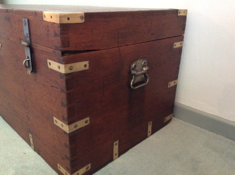 A colonial brass bound campaign trunk View V