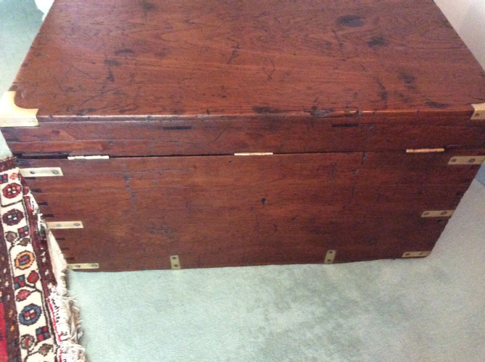A colonial brass bound campaign trunk View IX
