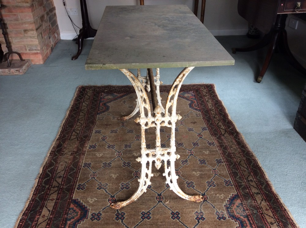 A French cast iron based marble topped conservatory table View IV