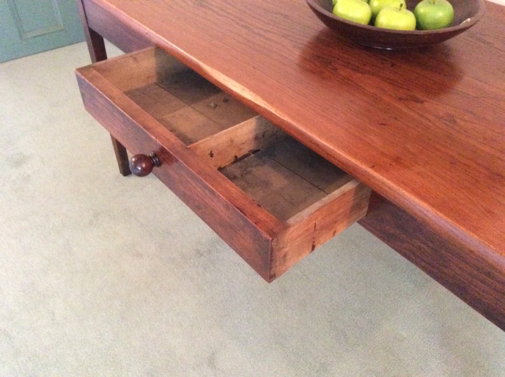 A 19thC French elm farmhouse table seats 8 View IV