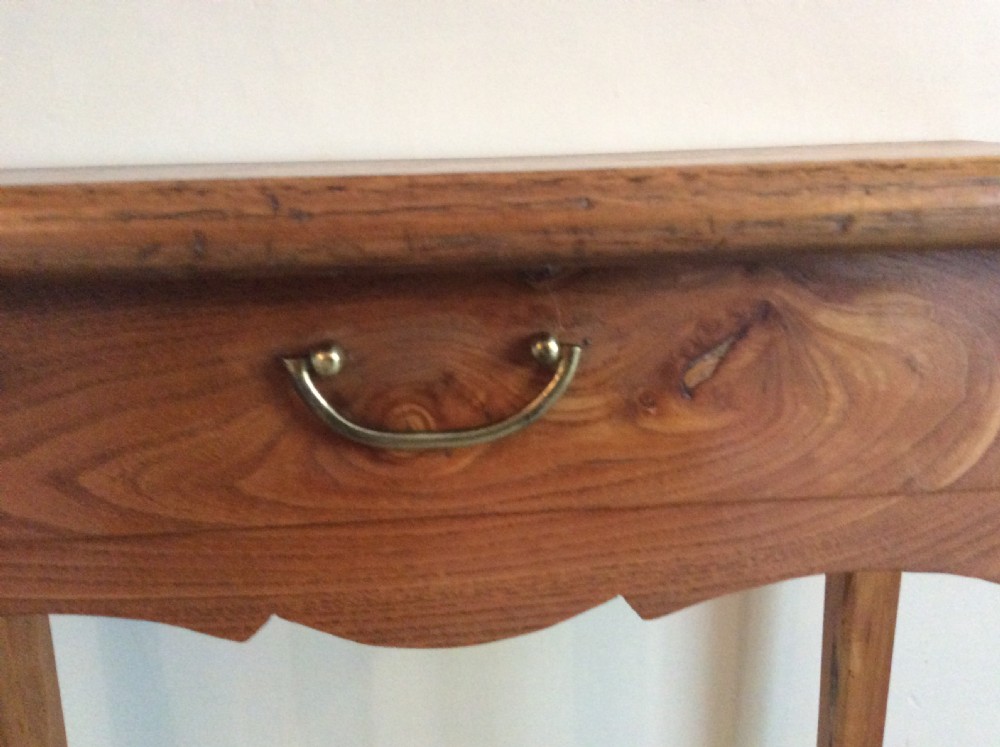 A small 19thC French elm and cherry side table View III